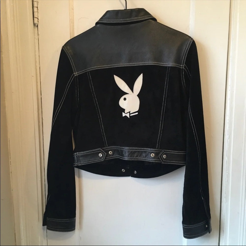 100% all leather playboy bunny jacket. Leather and suede. Size medium